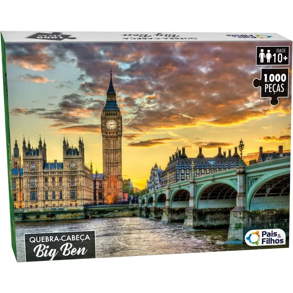 Quebra-Cabeca Cartonado Big Ben 1000 Pecas Pais E Filhos - imagem 2