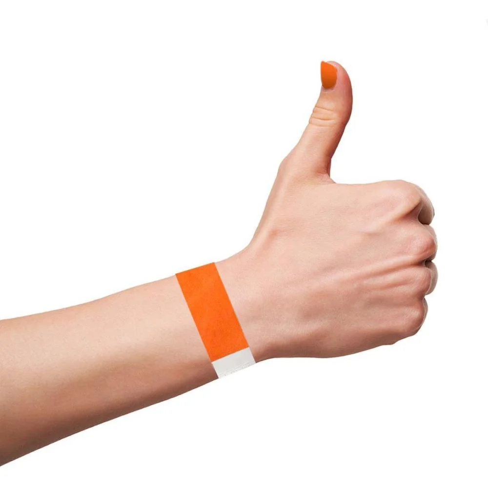 Pulseira Identificacao Laranja Fluor Tyvek Klf Festas (Pct.c/50) - imagem 4