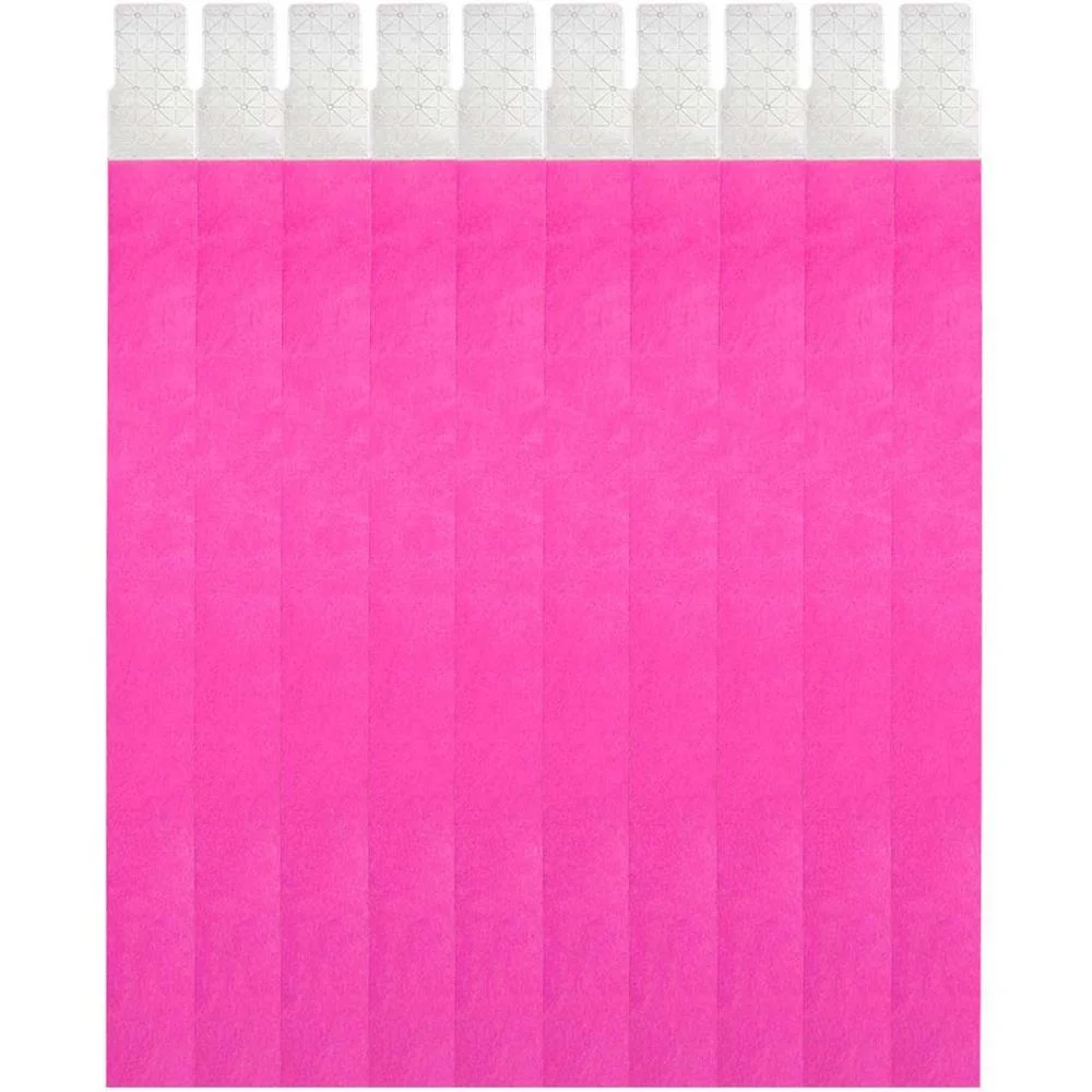 Pulseira Identificacao Pink Fluor Tyvek Klf Festas (Pct.c/50) - imagem 3