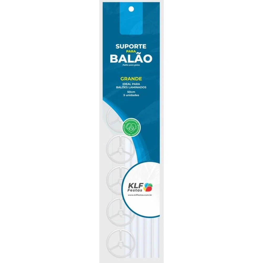 Suporte Para Balao Branco 50Cm Klf Festas (Pct.c/05) - imagem 3