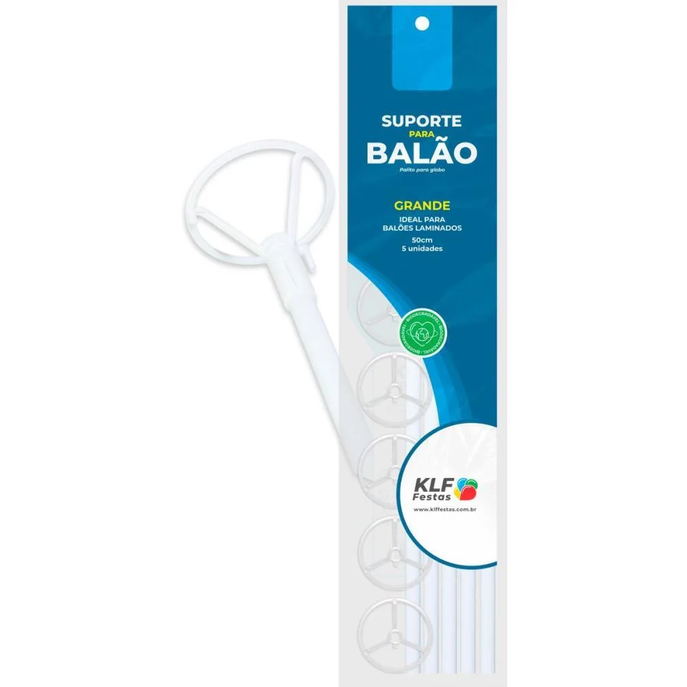 Suporte Para Balao Branco 50Cm Klf Festas (Pct.c/05) - imagem 4