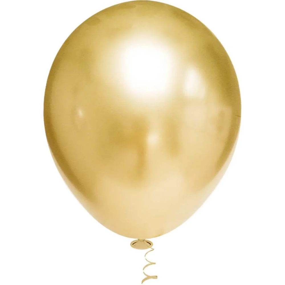 Balao 10 Liso Platino Ouro Redondo Riberball (Pct.c/25) - imagem 2