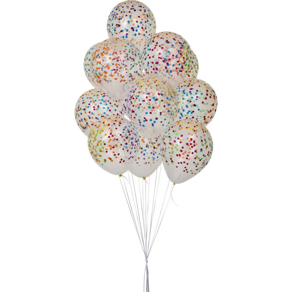 Balao 10 Decorado Confete Clear Riberball (Pct.c/25) - imagem 3