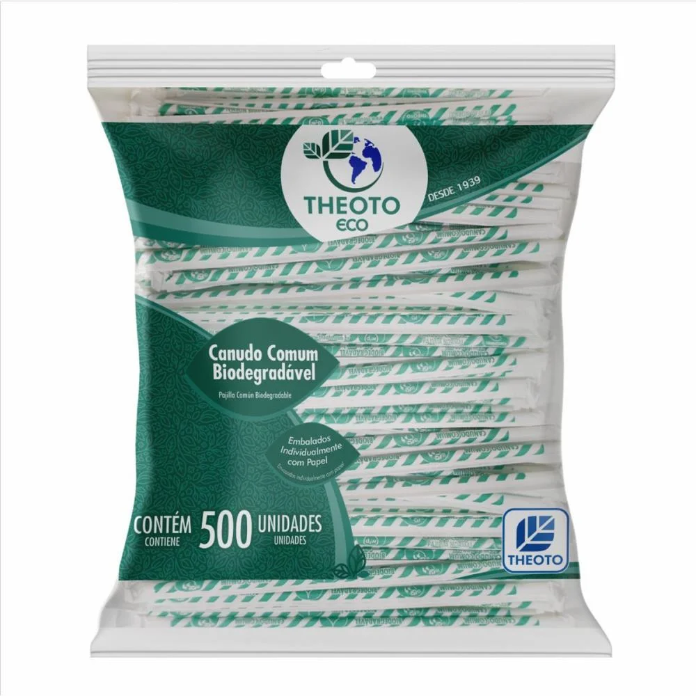 Canudo Biodegradavel Embalados Individualmente Theoto C/ 500 Unidades - imagem 3