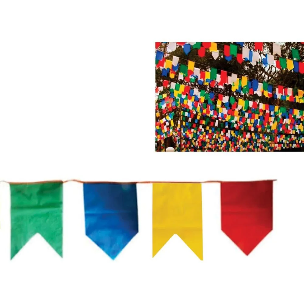 Festa Junina Bandeirao De Plastico 37X21Cm. Real Seda - imagem 3