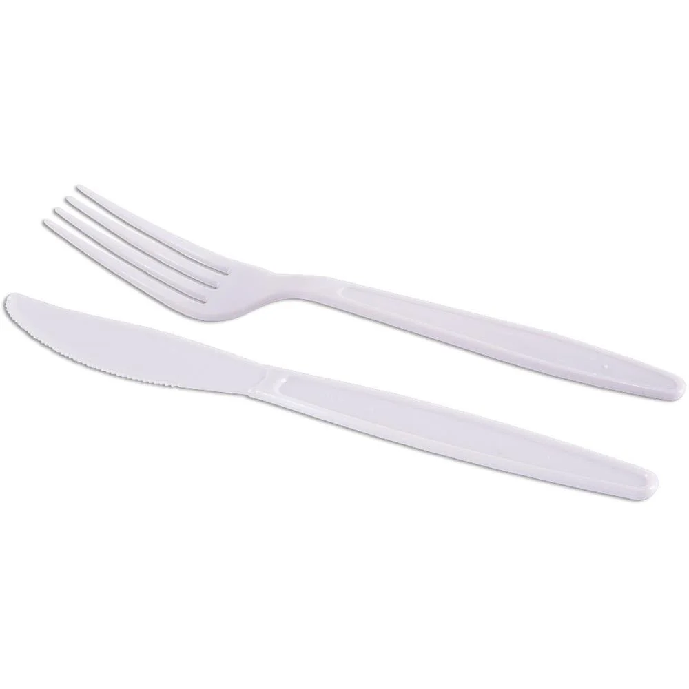 Kit Festa Descartavel Garfo E Faca Master Branco Prafesta (Pct.c/25) - imagem 2