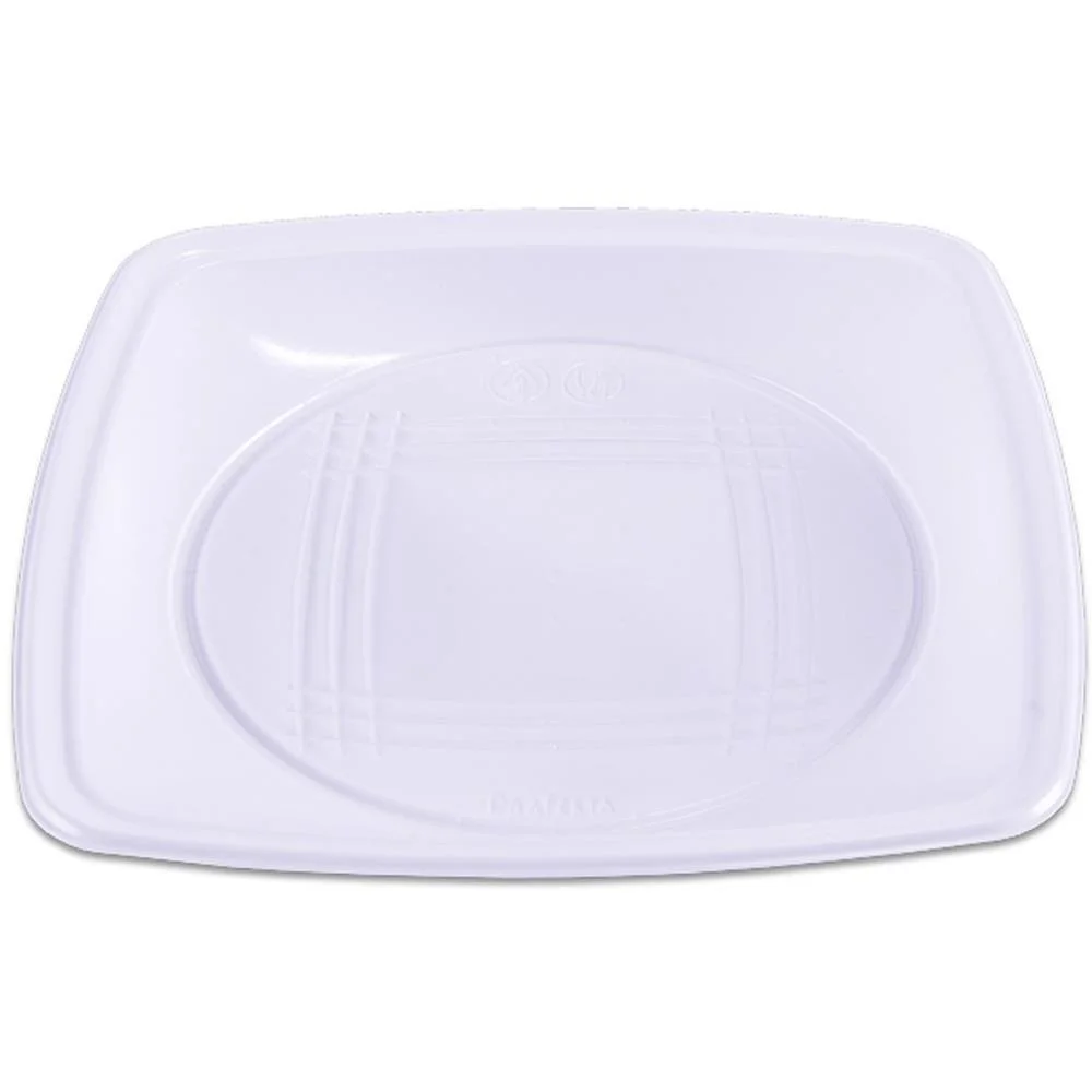 Prato Plastico Descartavel Quadrado Branco Medio Prafesta (Pct.c/10) - imagem 2