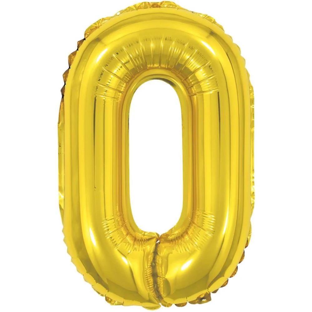 Balao Metalizado Numero 0 Dourado 40Cm. Make+ - imagem 3