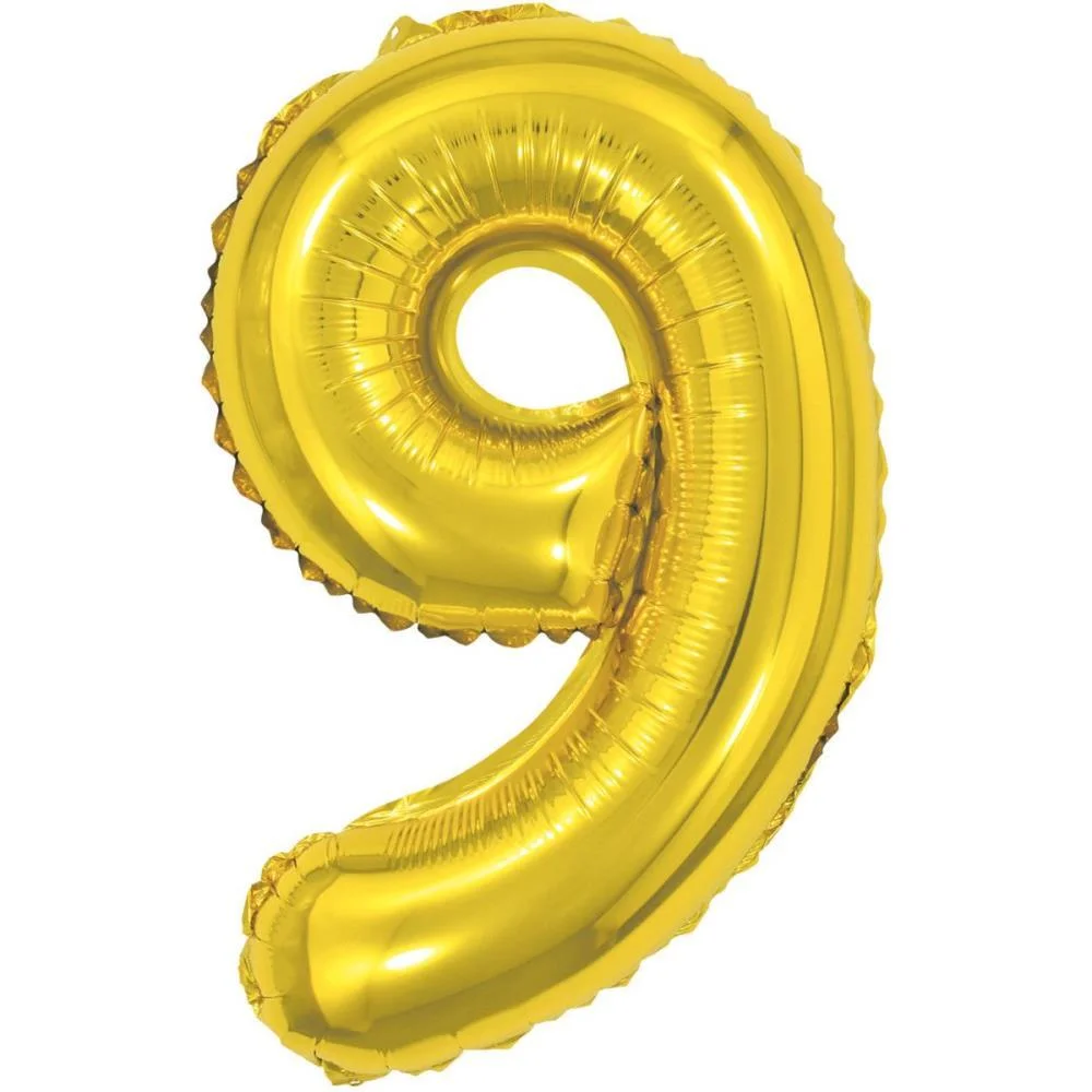 Balao Metalizado Numero 9 Dourado 40Cm. Make+ - imagem 2