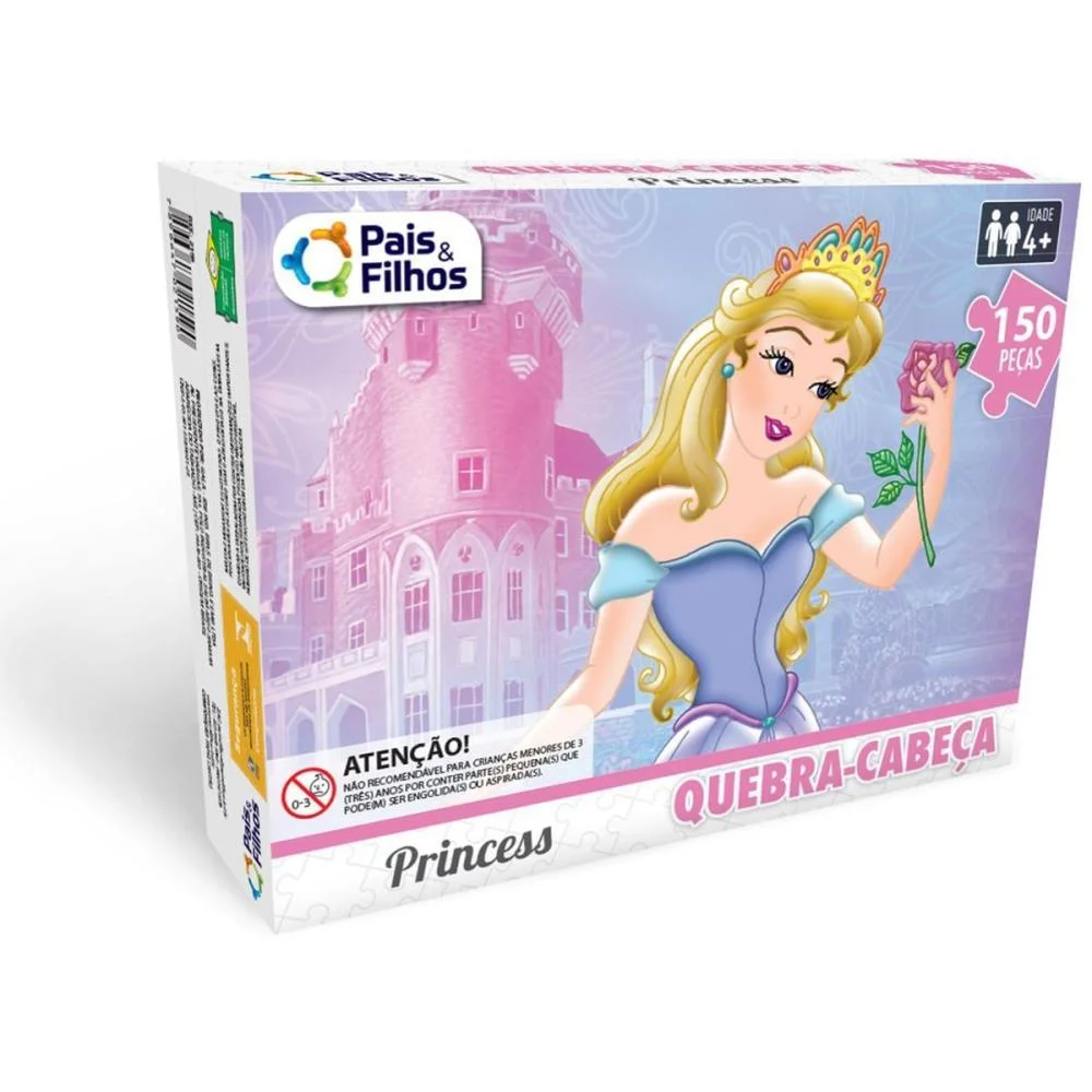 Quebra-Cabeca Cartonado Princesas 150 Pecas Pais E Filhos - imagem 4