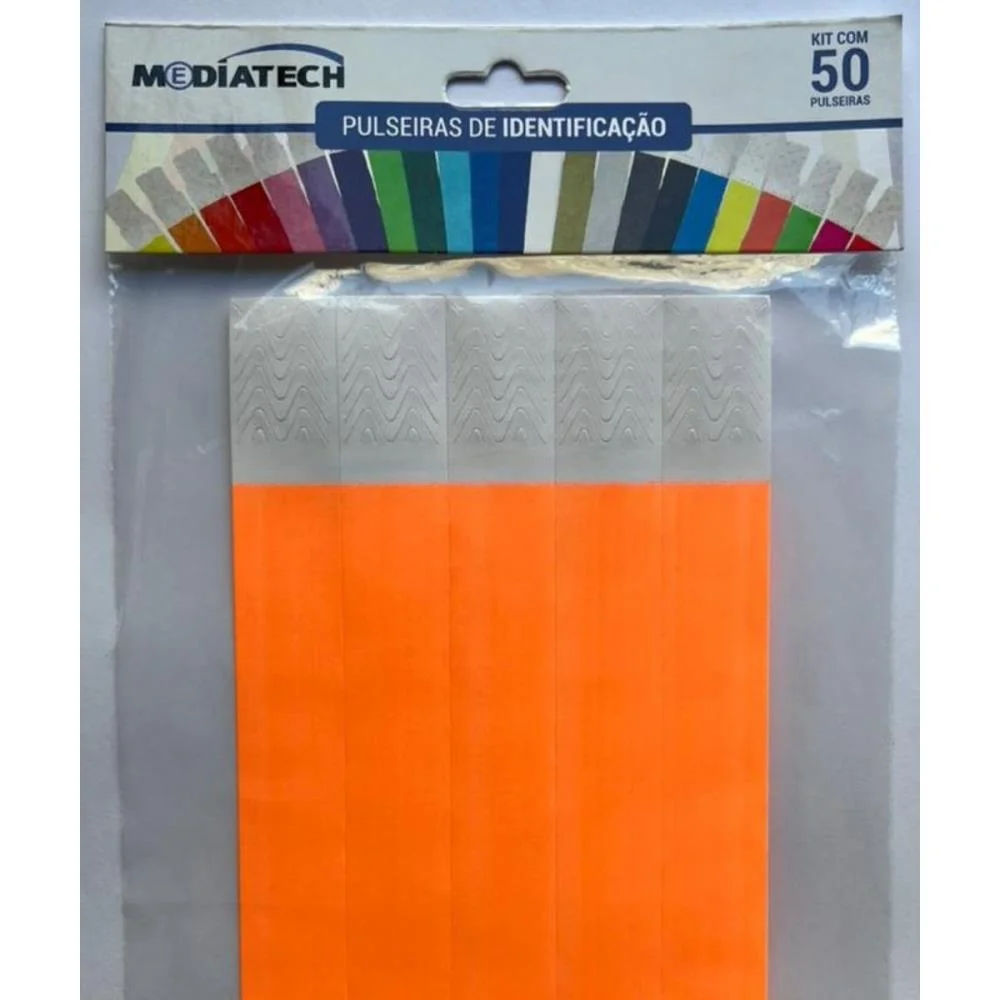 Pulseira Identificacao Laser Pro Laranja Fluorescente Tecnomidia (Pct.c/50) - imagem 5