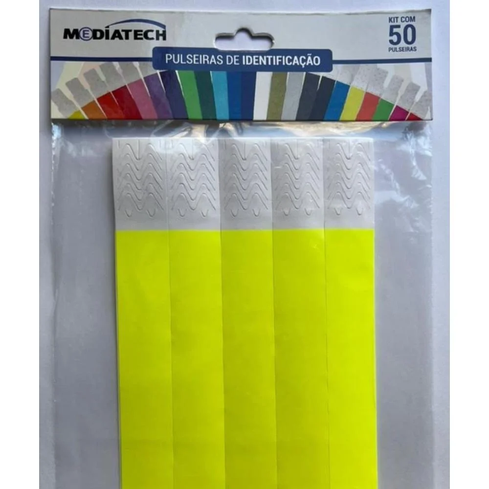 Pulseira Identificacao Laser Pro Amarelo Fluorescente Tecnomidia (Pct.c/50) - imagem 5