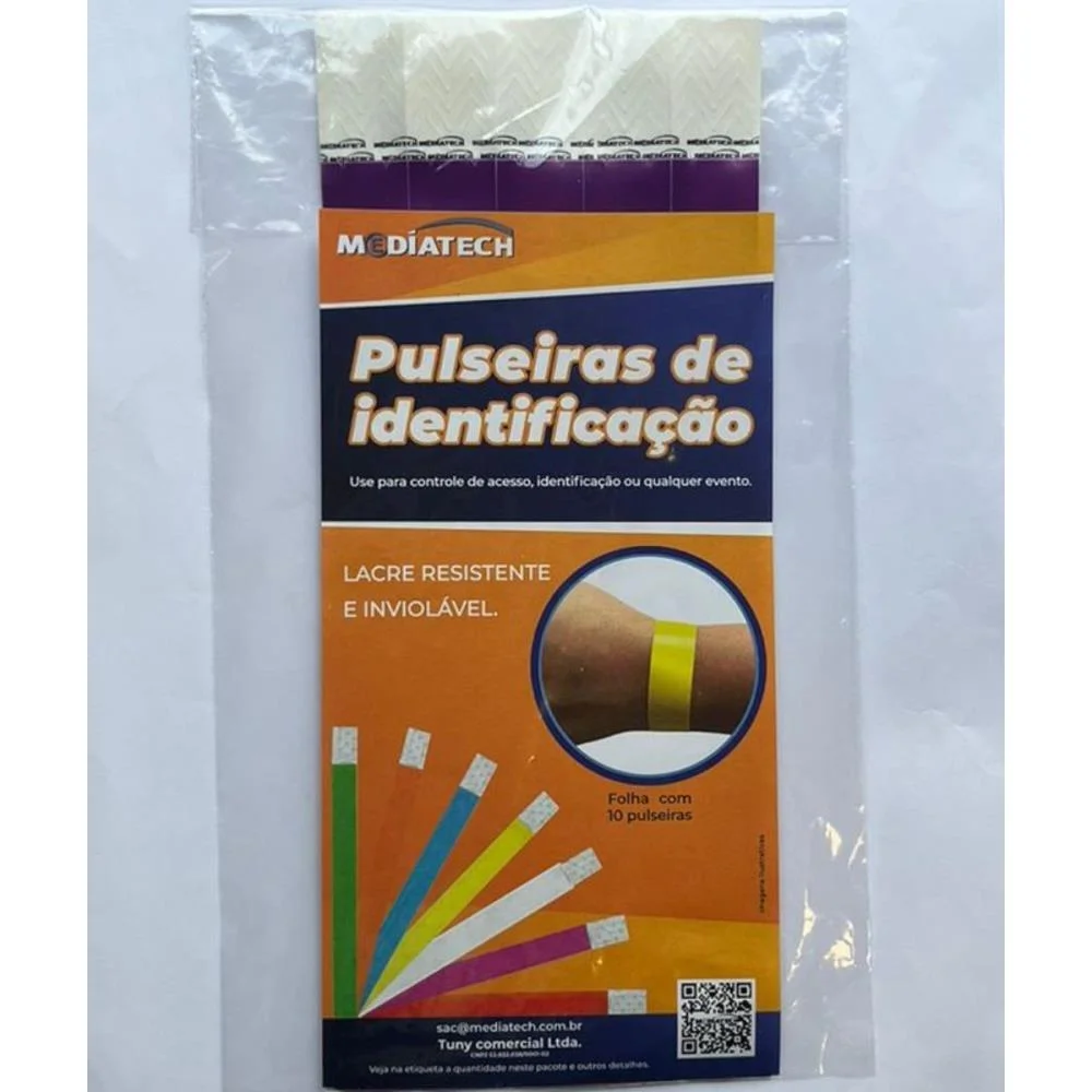 Pulseira Identificacao Med Roxo Tecnomidia C/ 100 Unidades - imagem 5