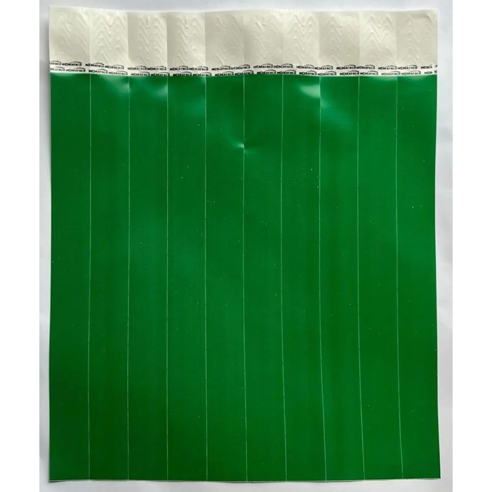 Pulseira Identificacao Med Verde Bandeira Tecnomidia C/ 100 Unidades - imagem 4