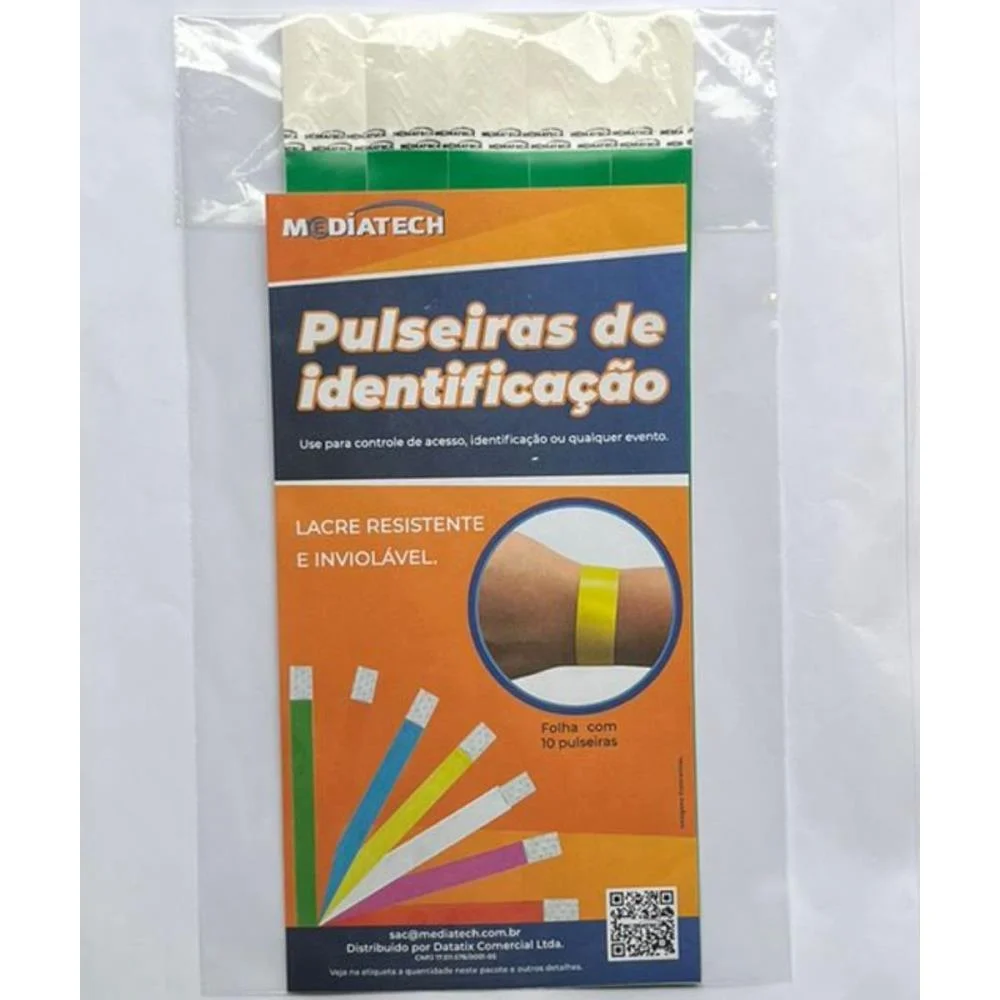 Pulseira Identificacao Med Verde Bandeira Tecnomidia C/ 100 Unidades - imagem 5