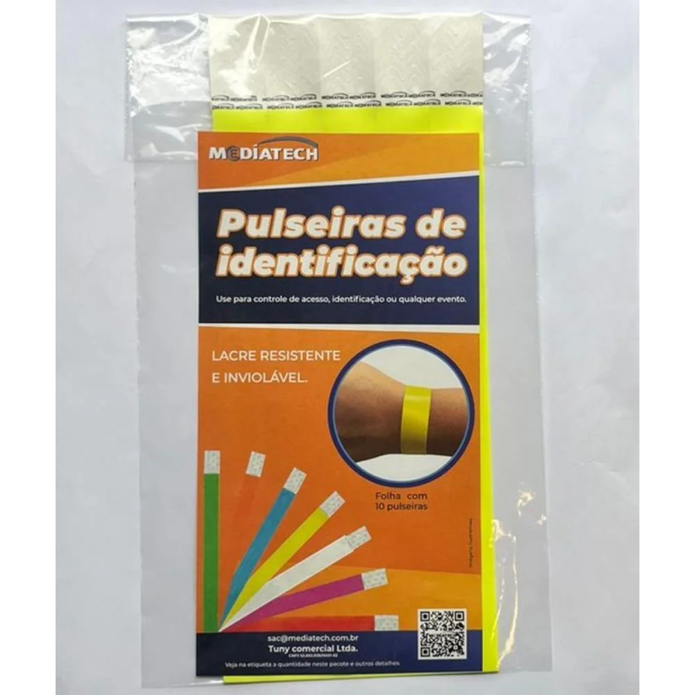 Pulseira Identificacao Med Amarelo Tecnomidia C/ 100 Unidades - imagem 5