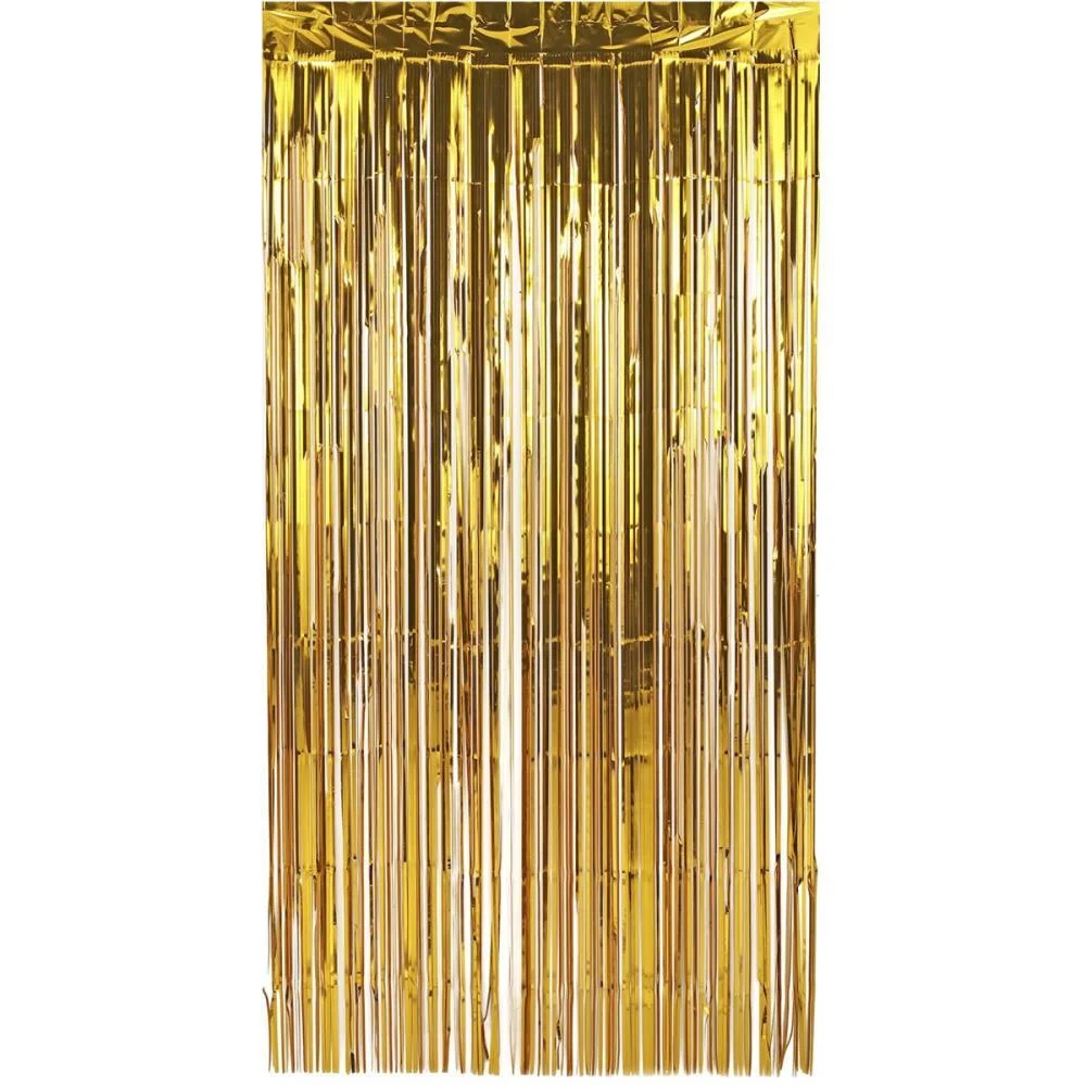 Cortina Para Decoracao Metalizada Dourado 1X2M Make+ - imagem 2