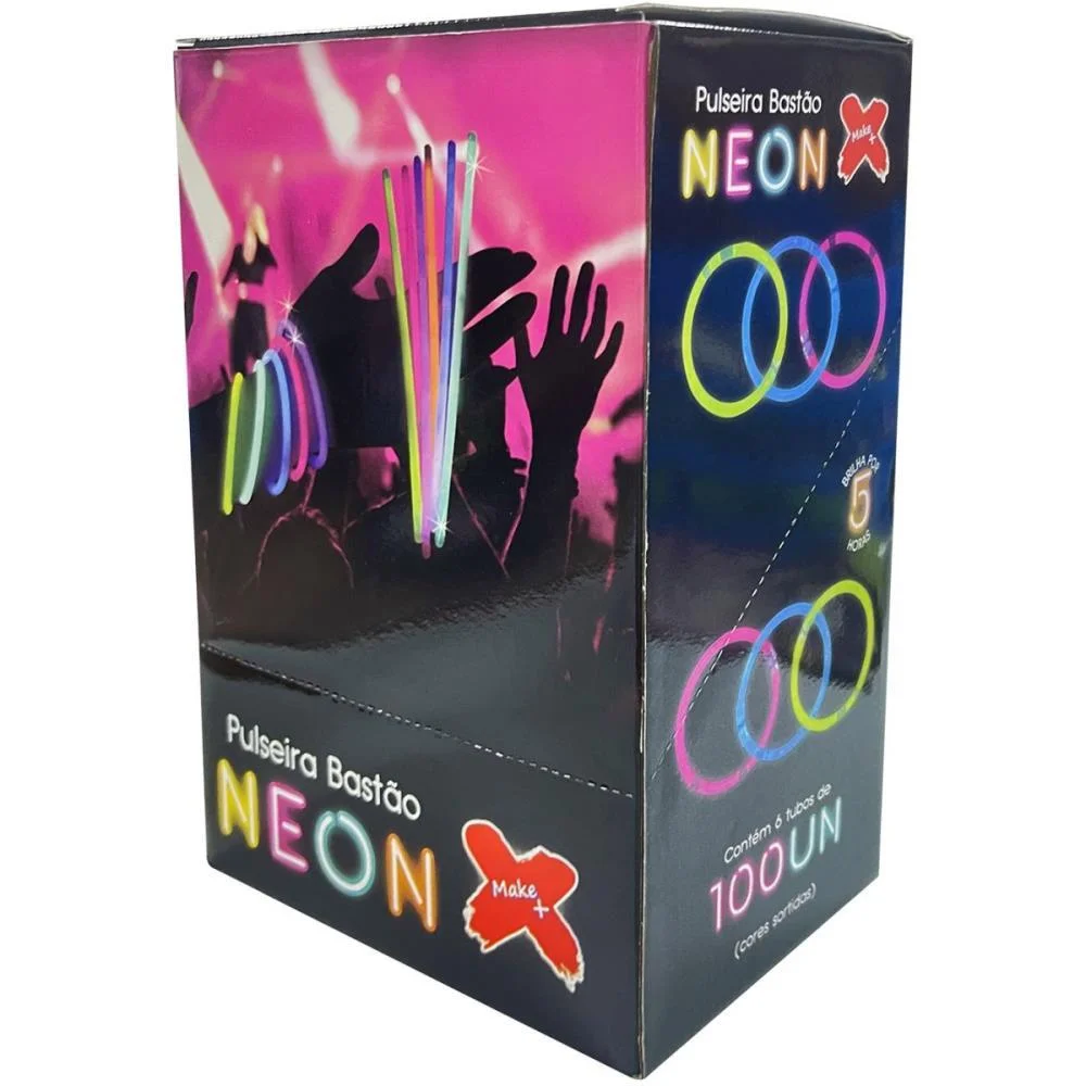 Pulseira Bastao Neon Colorida Make+ (Tb.c/100) - imagem 4