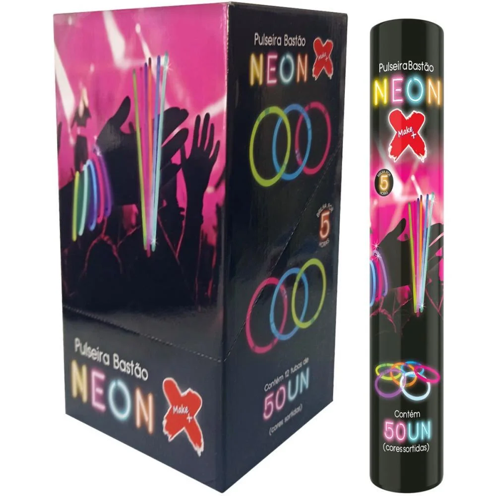 Pulseira Bastao Neon Colorida Make+ (Tb.c/50) - imagem 4