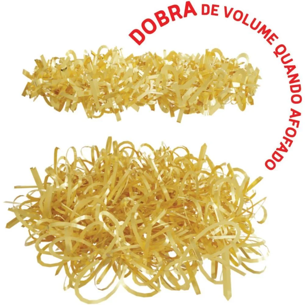 Palha Para Decoracao Bopp Dourado 50G. Emfesta (Pacote) - imagem 4