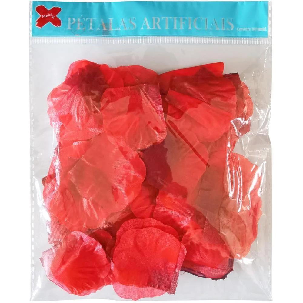 Artigo Para Decoracao Petalas Artificiais Vermelha Make+ C/ 100 Unidades - imagem 2