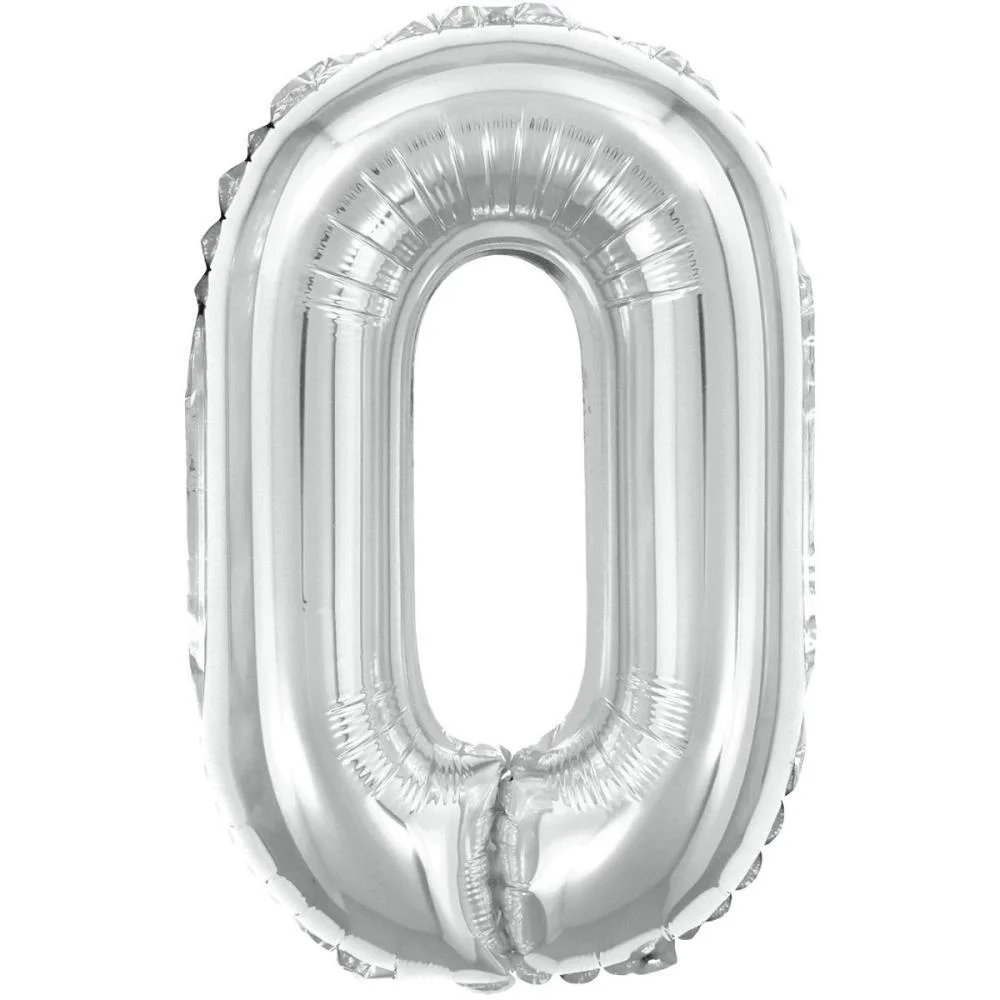 Balao Metalizado Numero 0 Prata 40Cm Make+ - imagem 2