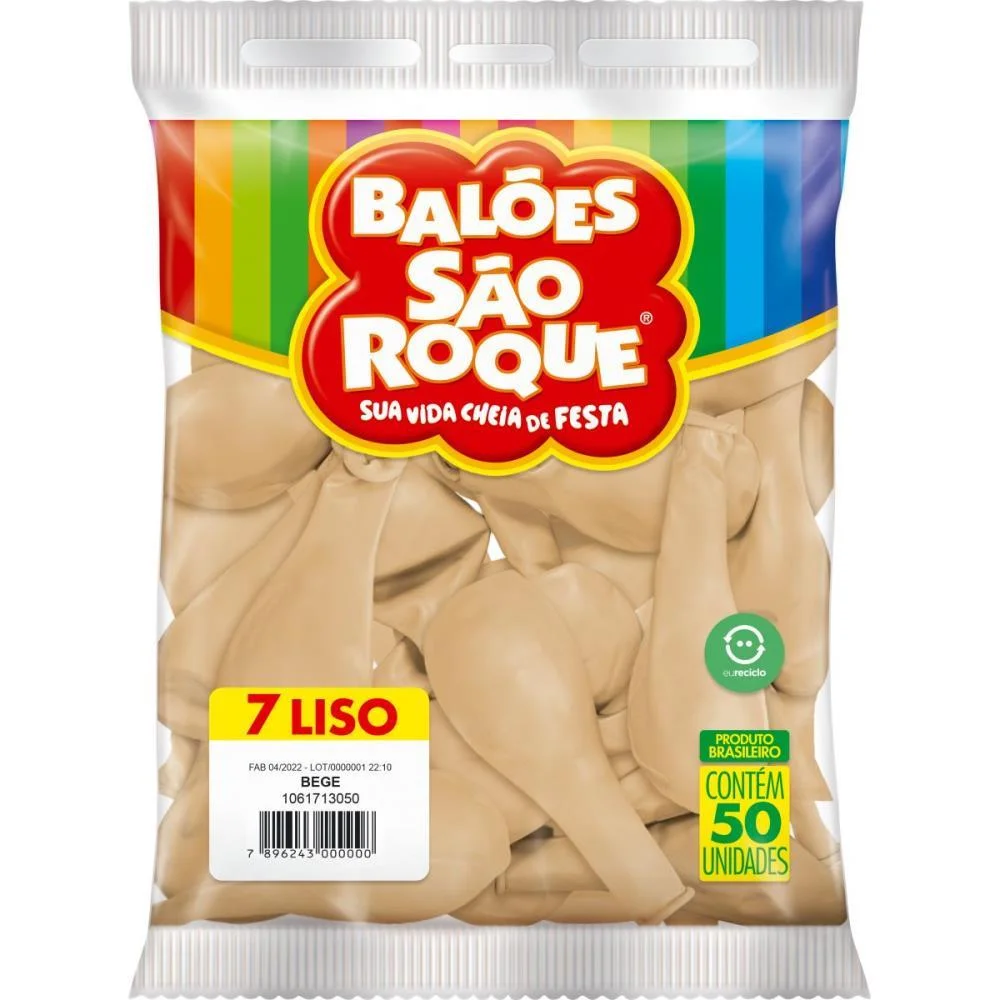 Balao 7 Liso Bege Imperial Sao Roque (Pct.c/50) - imagem 4