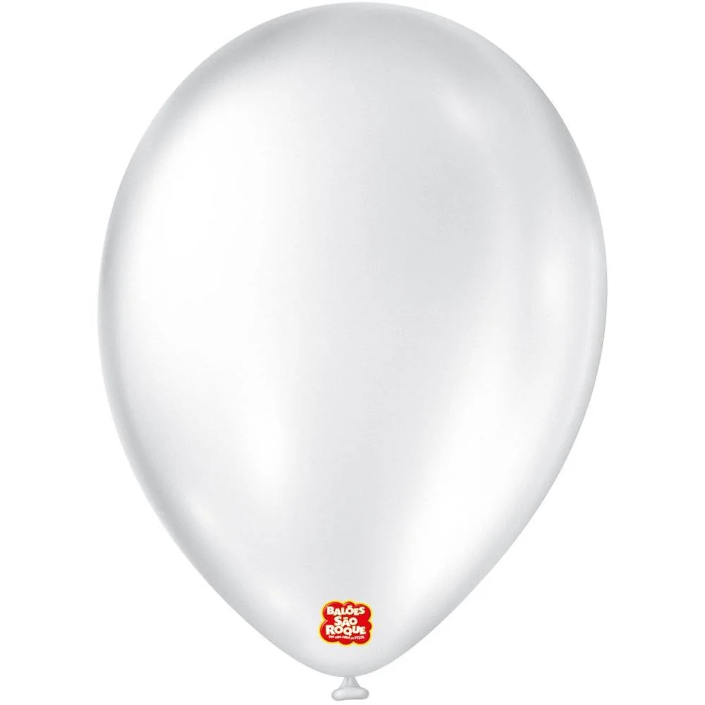 Balao 9 Liso Cintilante Branco Sao Roque (Pct.c/25) - imagem 2
