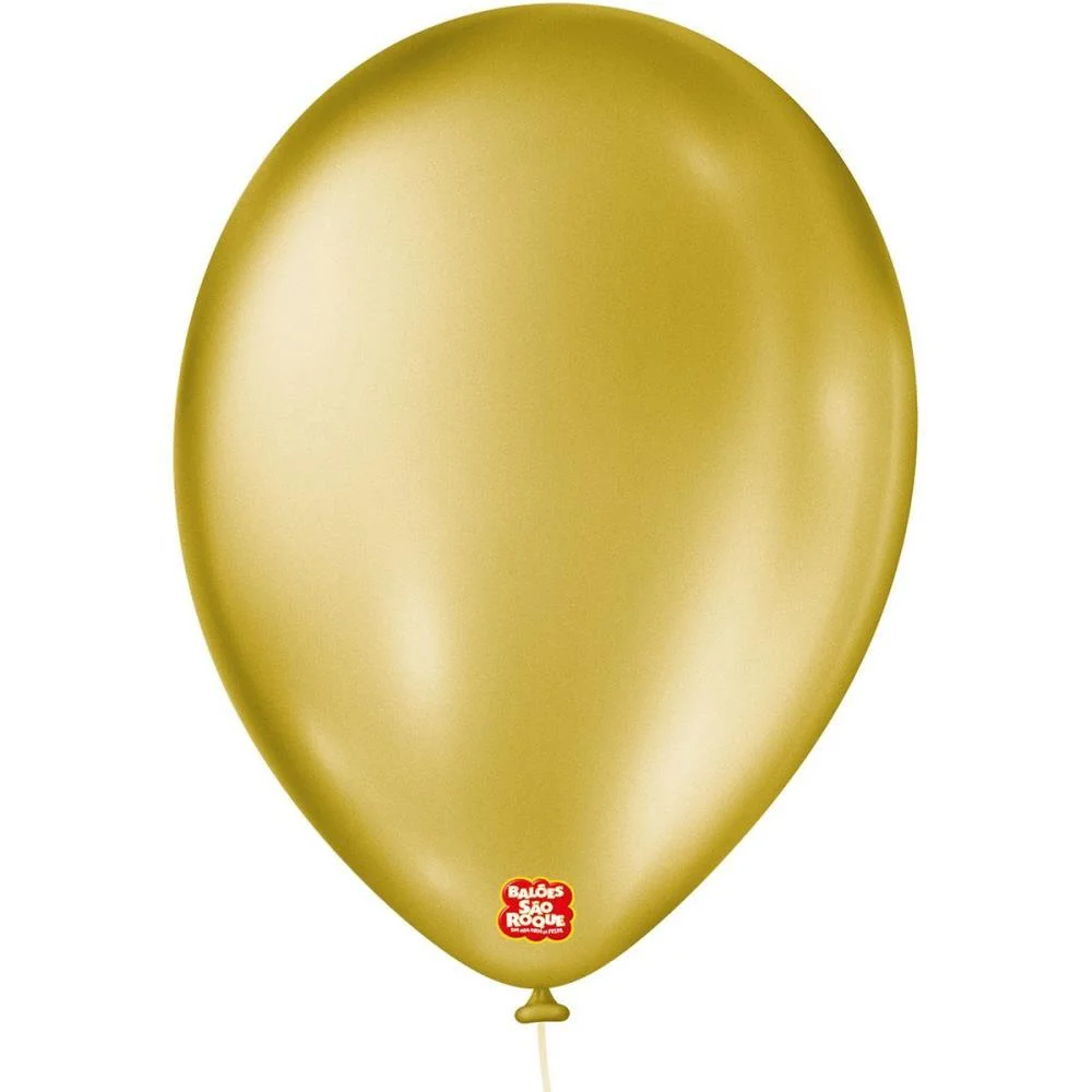 Balao 9 Liso Cintilante Dourado Sao Roque (Pct.c/25) - imagem 3