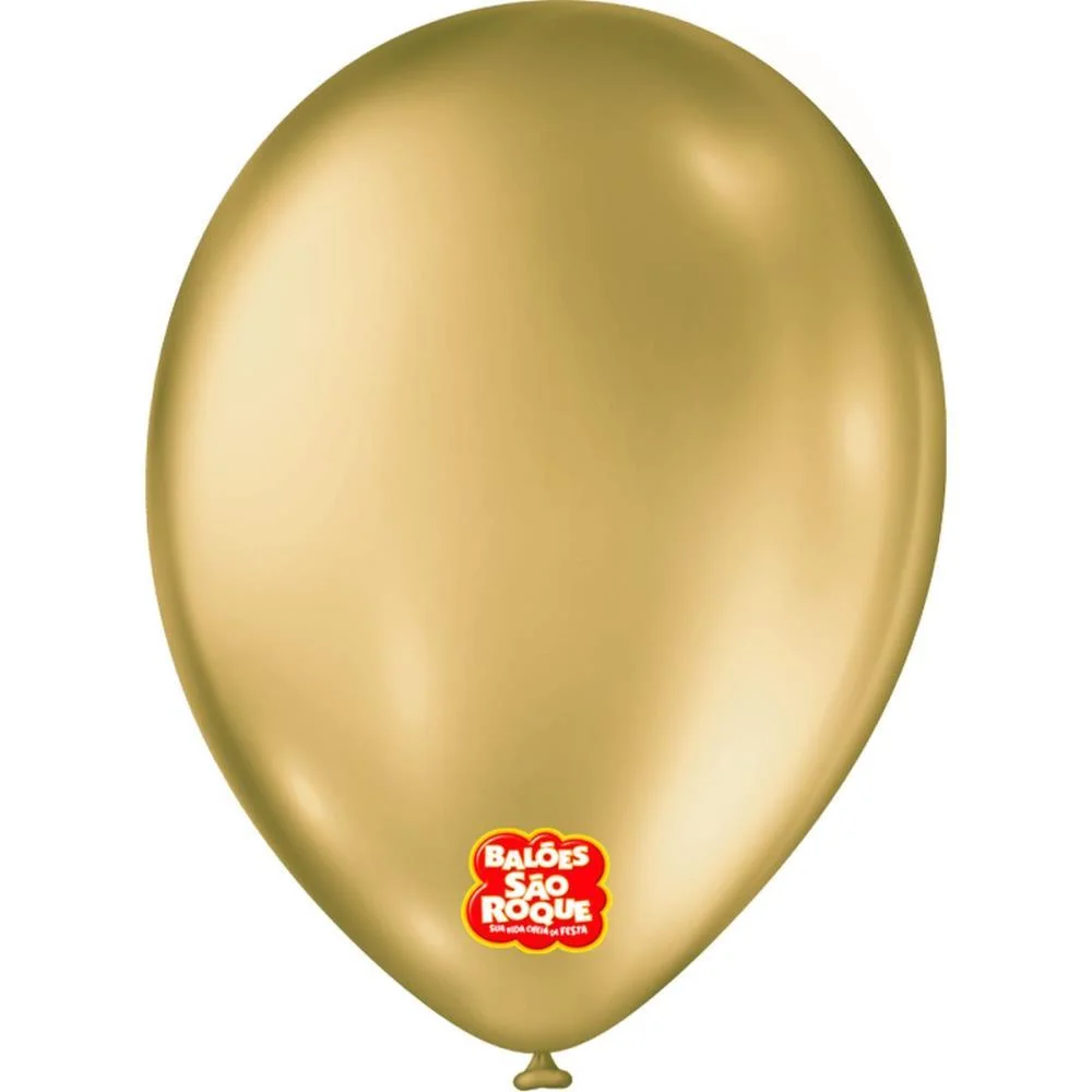 Balao 9 Liso Metalizado Ouro Sao Roque (Pct.c/25) - imagem 3