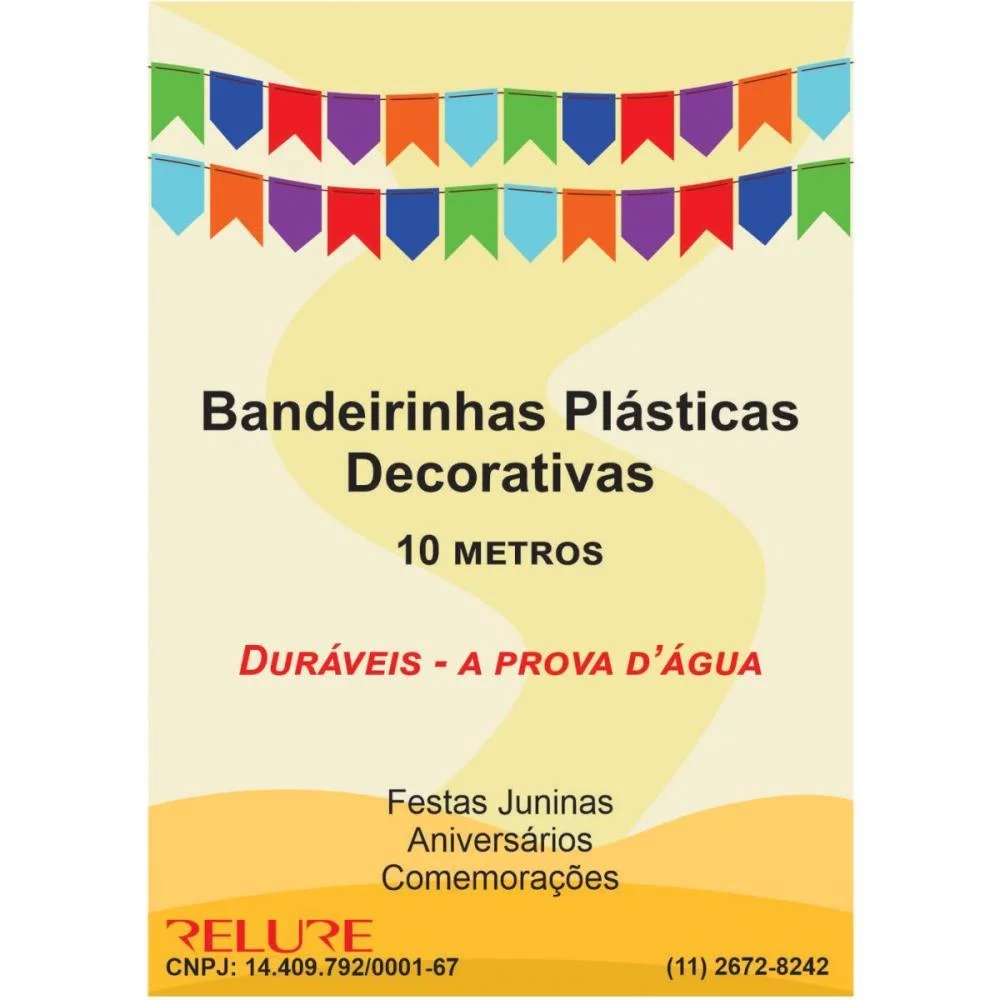 Festa Junina Bandeirinha Plastica 10M (S) Honey - imagem 4