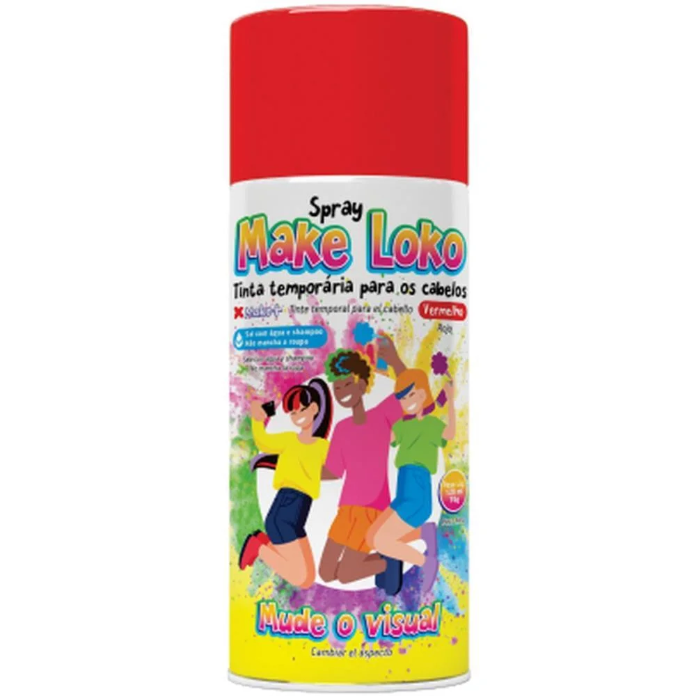 Pinta Cabelo 120Ml Loko Vermelho Make+ C/ 12 Unidades - imagem 2