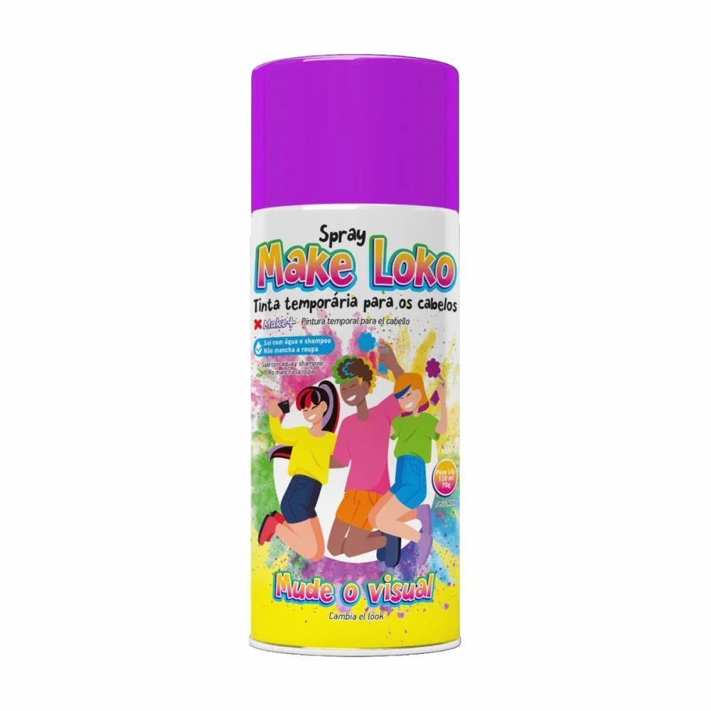 Pinta Cabelo 120Ml Loko Violeta Make+ C/ 12 Unidades - imagem 2