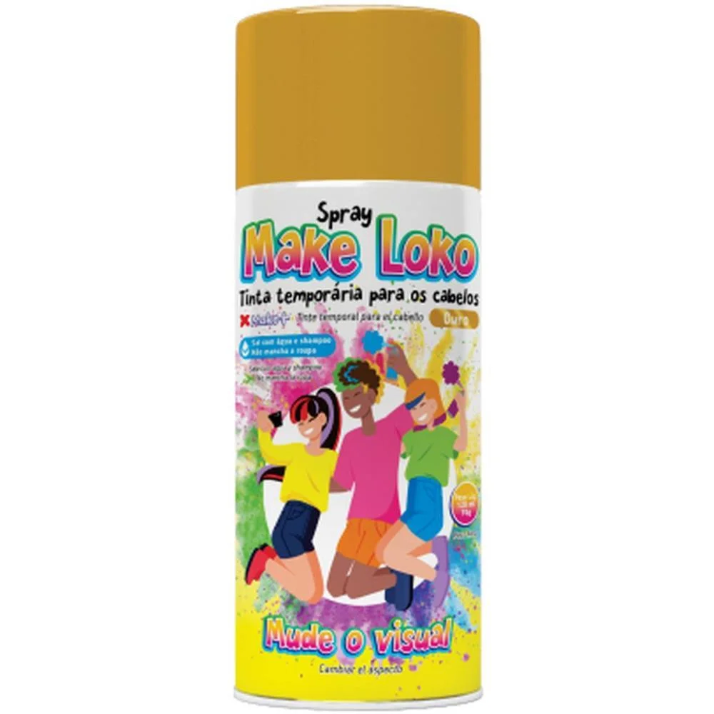 Pinta Cabelo 120Ml Loko Brilho Dourado Make+ C/ 24 Unidades - imagem 2