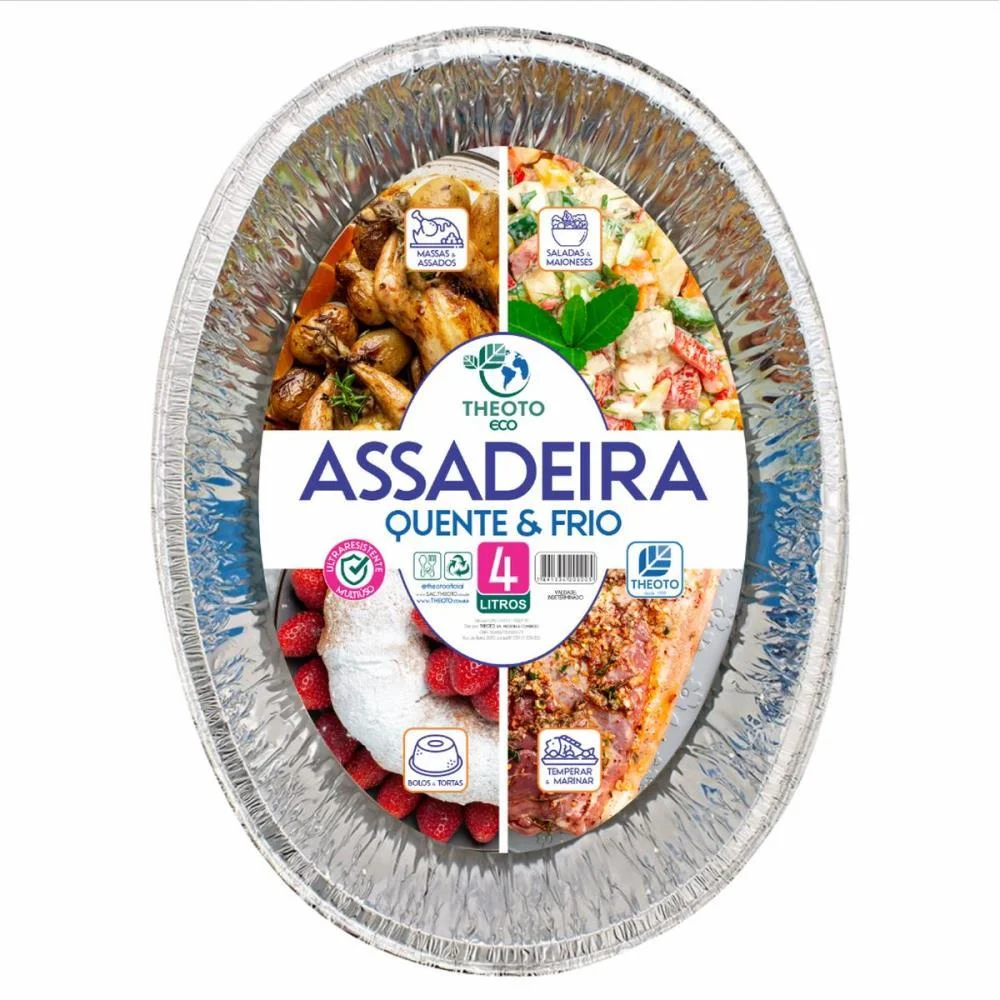 Embalagem Para Alimentos Assadeira Aluminio Descart.4L Theoto (Cx.c/12) - imagem 2