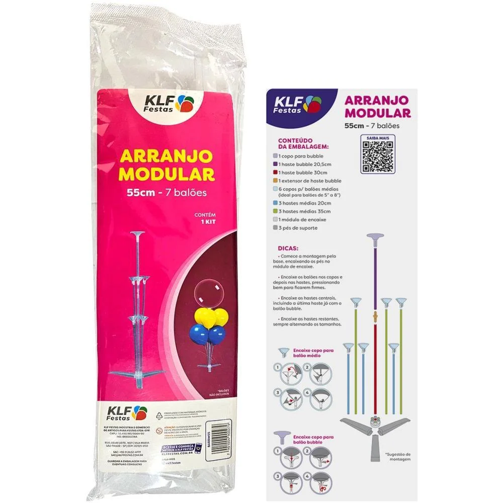 Suporte Para Balao Kit Arranjo 55Cm P/07 Baloes Klf Festas (Unidade) - imagem 3