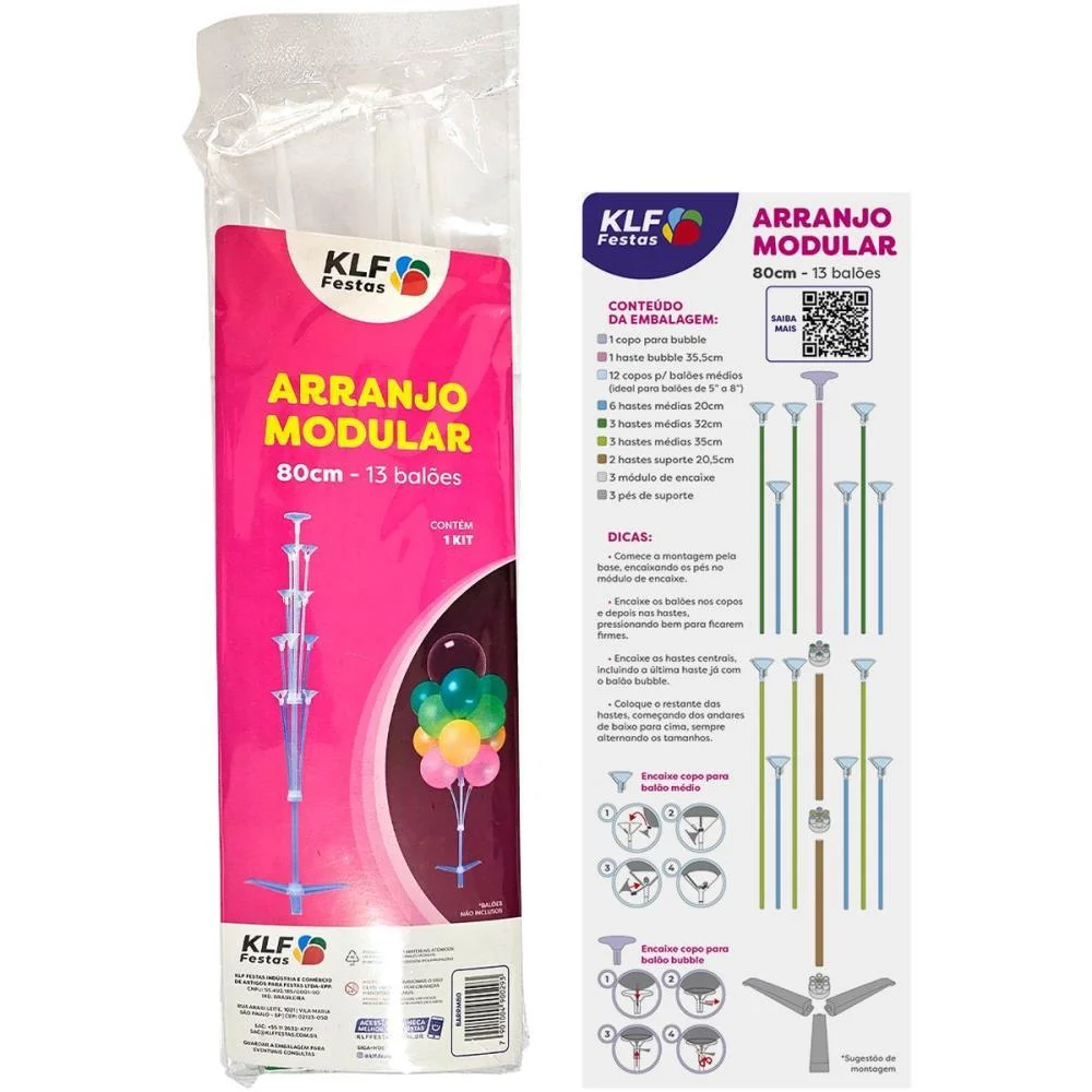 Suporte Para Balao Kit Arranjo 80Cm P/13 Baloes Klf Festas - imagem 3