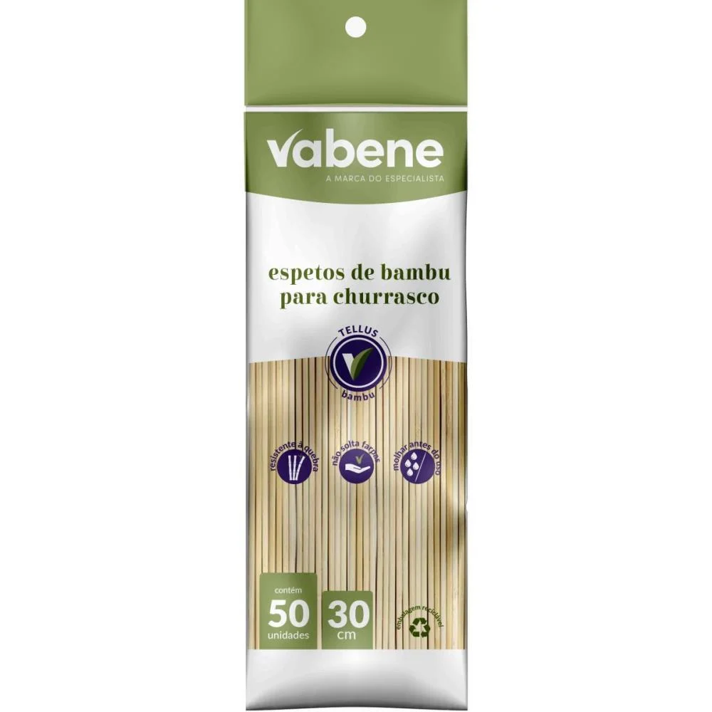 Espeto Madeira 30Cm Bambu Vabene (Pct.c/50) - imagem 2