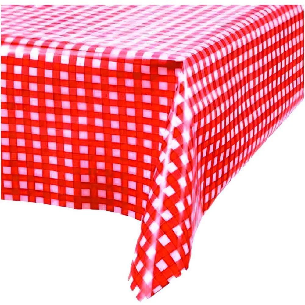 Toalha Plastica 78X78Cm Xadrez Vermelho Xingo Embalagens (Pct.c/10) - imagem 3