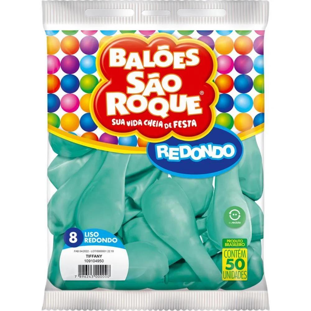 Balao 8 Liso Tiffany Sao Roque (Pct.c/50) - imagem 3