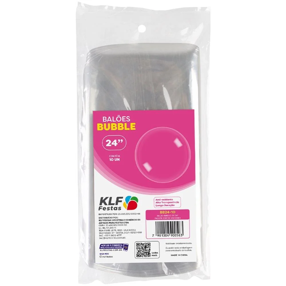 Balao Redondo Bubble Balloon Cristal 24 Pol Klf Festas (Pct.c/10) - imagem 3