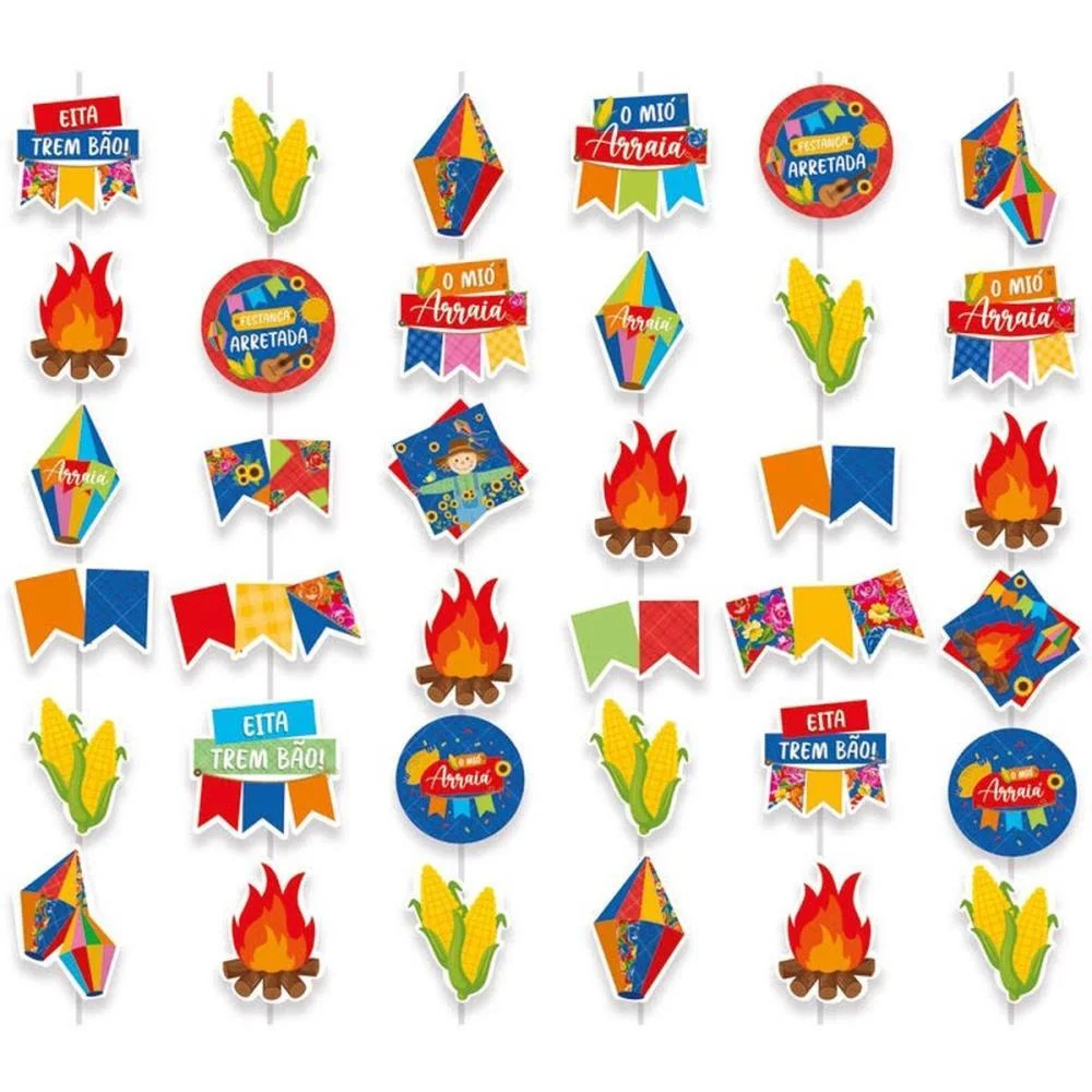Festa Junina Cortina Decorativa Mio Arraia Packpel (Pct.c/06) - imagem 2
