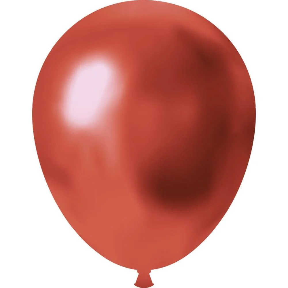 Balao 9 Liso Cromado Vermelho Metalico Festcolor (Pct.c/25) - imagem 3