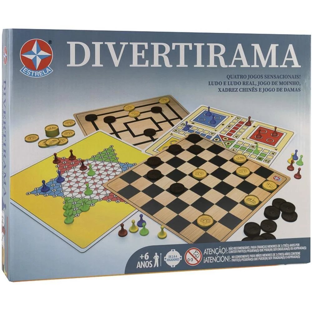 Jogo De Tabuleiro Divertirama 4X1 Estrela - imagem 3
