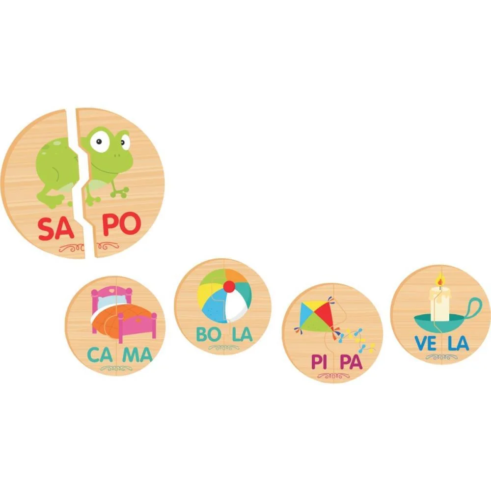 Brinquedo Educativo Silabas Em Madeira 40Pcs Nig Brinquedos - imagem 4
