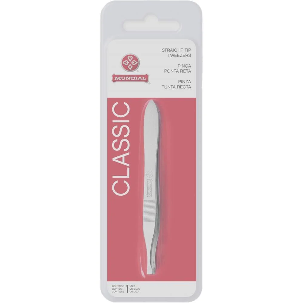 Pinca Depilatoria Classic Aco Inox Ponta Reta Mundial - imagem 4