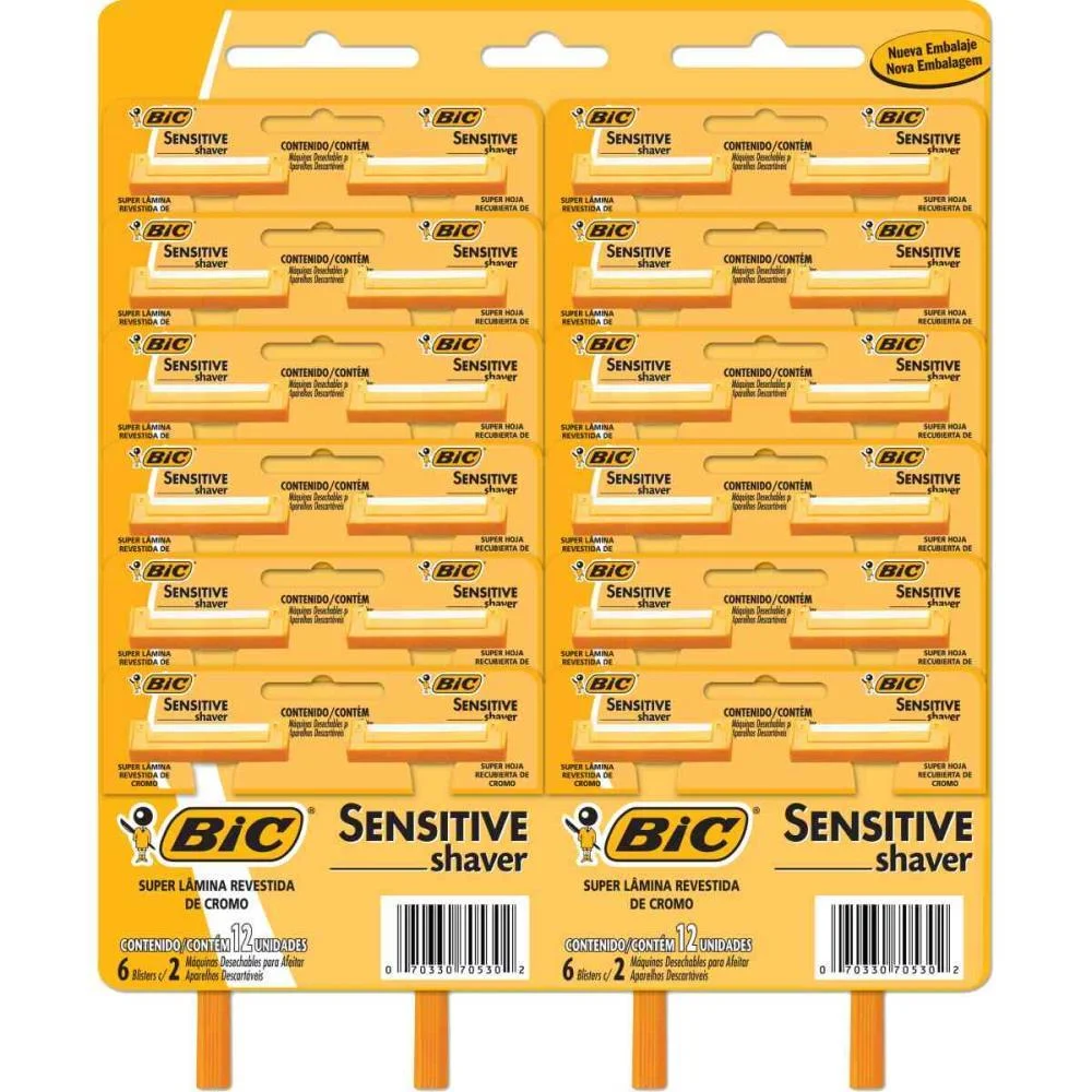 Barbeador Descartavel Bic Sensitive 12 Bl X 2 Un Bic (Ct.c/24) - imagem 2