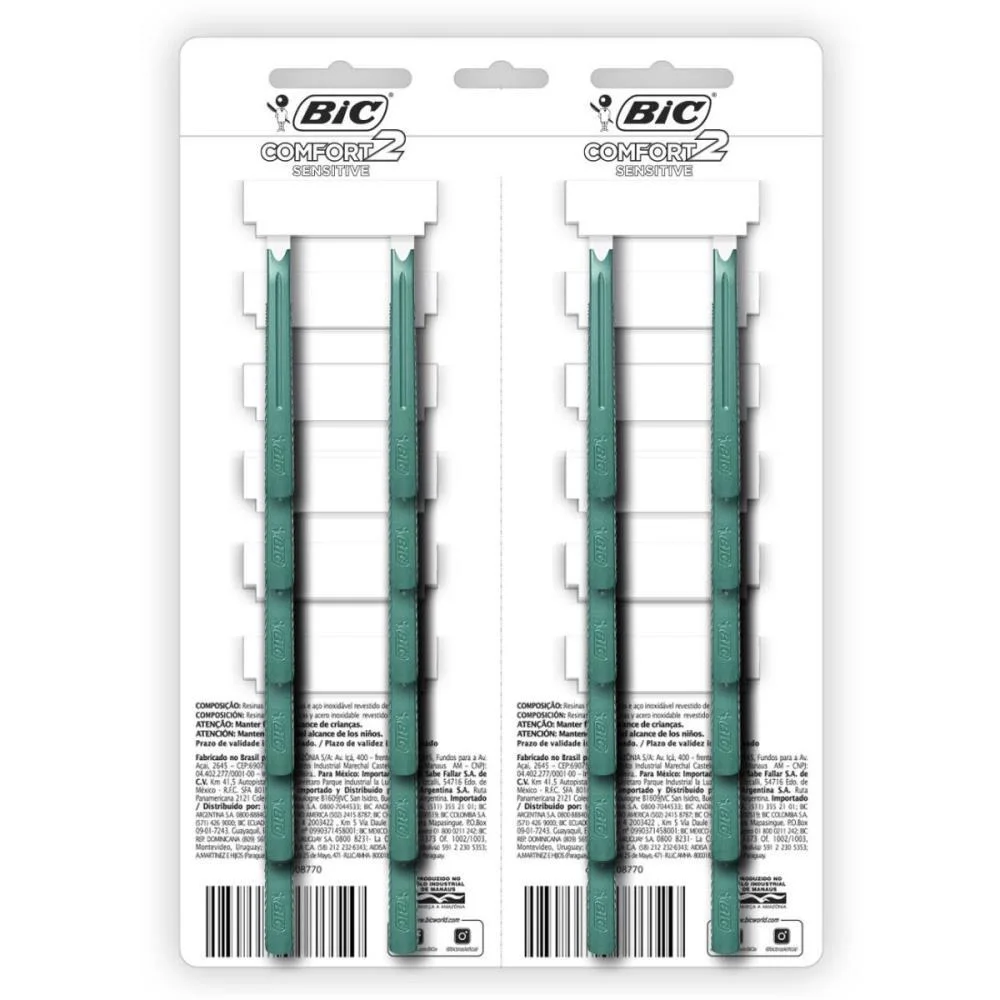 Barbeador Descartavel Bic Comfort2 Verde 12Blx2Und. Bic (Ct.c/24) - imagem 3