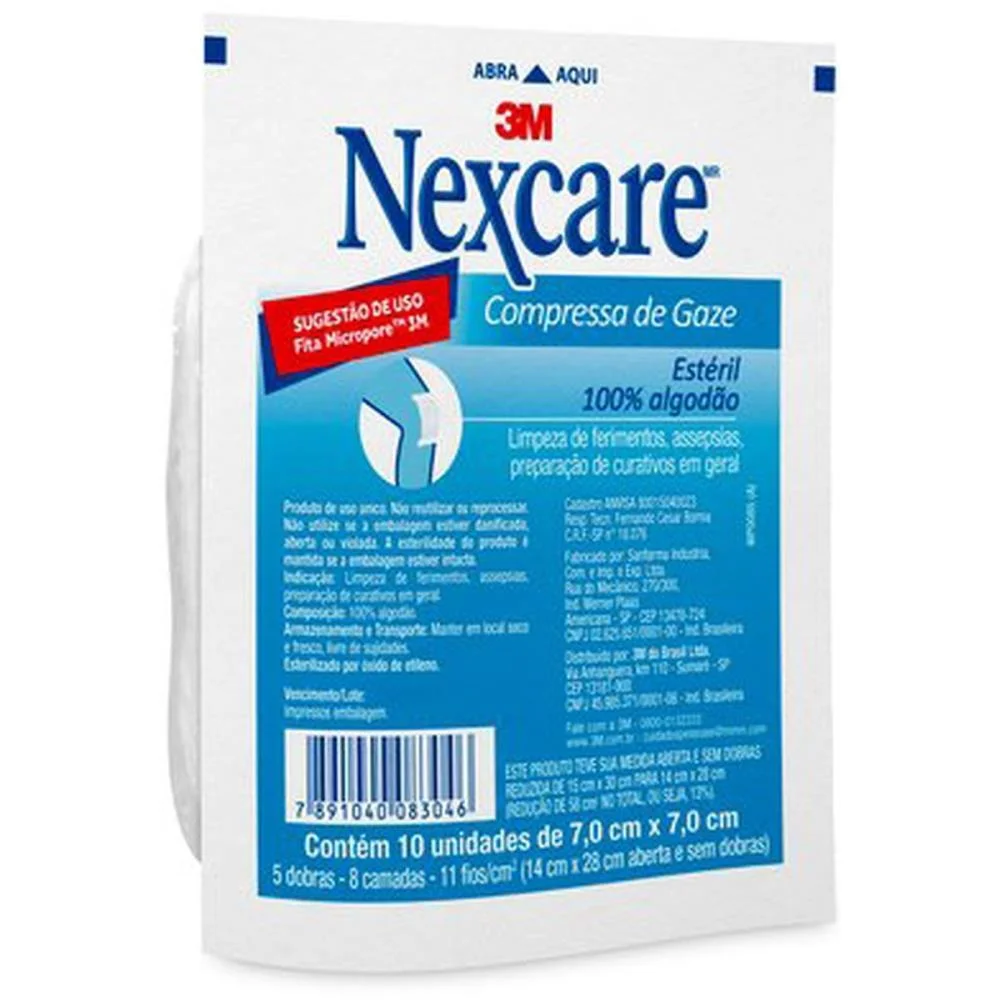 Produtos Farma Nexcare Gaze Esteril C/10 Unid 3M (Pacote) - imagem 2
