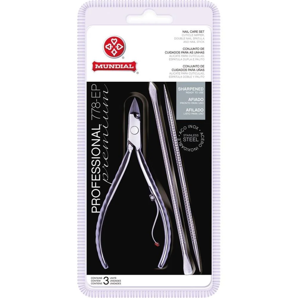 Alicate Higiene Pessoal P/Cuticula C/Esp+Palito Inox Mundial - imagem 4